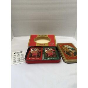 Coca-Cola Nostalgia Playing Cards 2 Decks Limited Edition Collectible Tin 1998